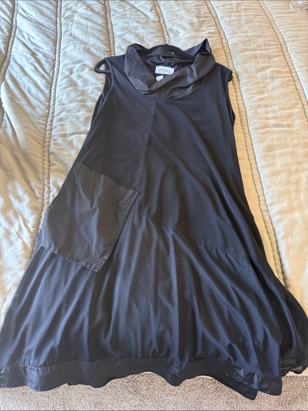 Joseph Ribkoff Sleeveless Black Cowl-Neck Tunic with Pocket